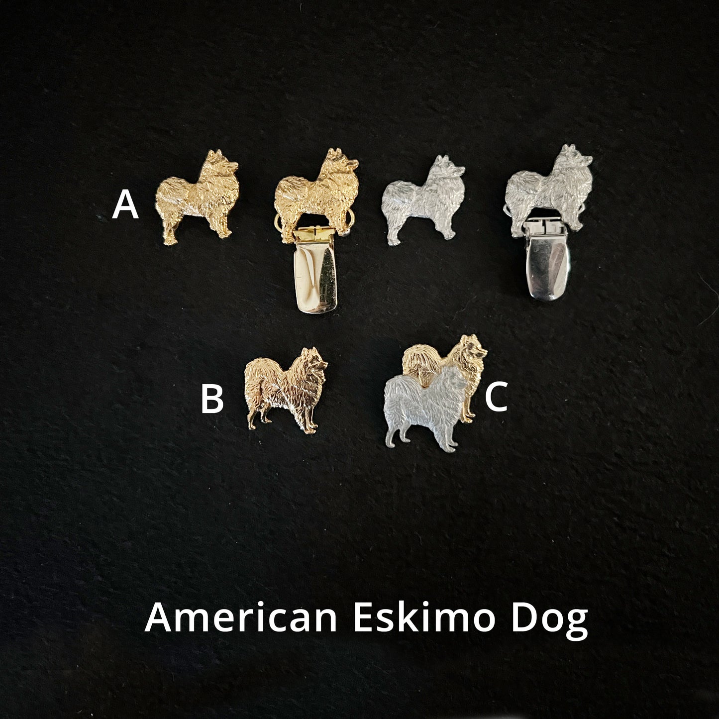 American Eskimo Dog - Brooches, Showclips & Tiebars