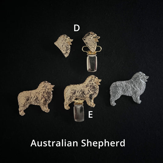 Australian Shepherd - Brooches, Showclips & Tiebars