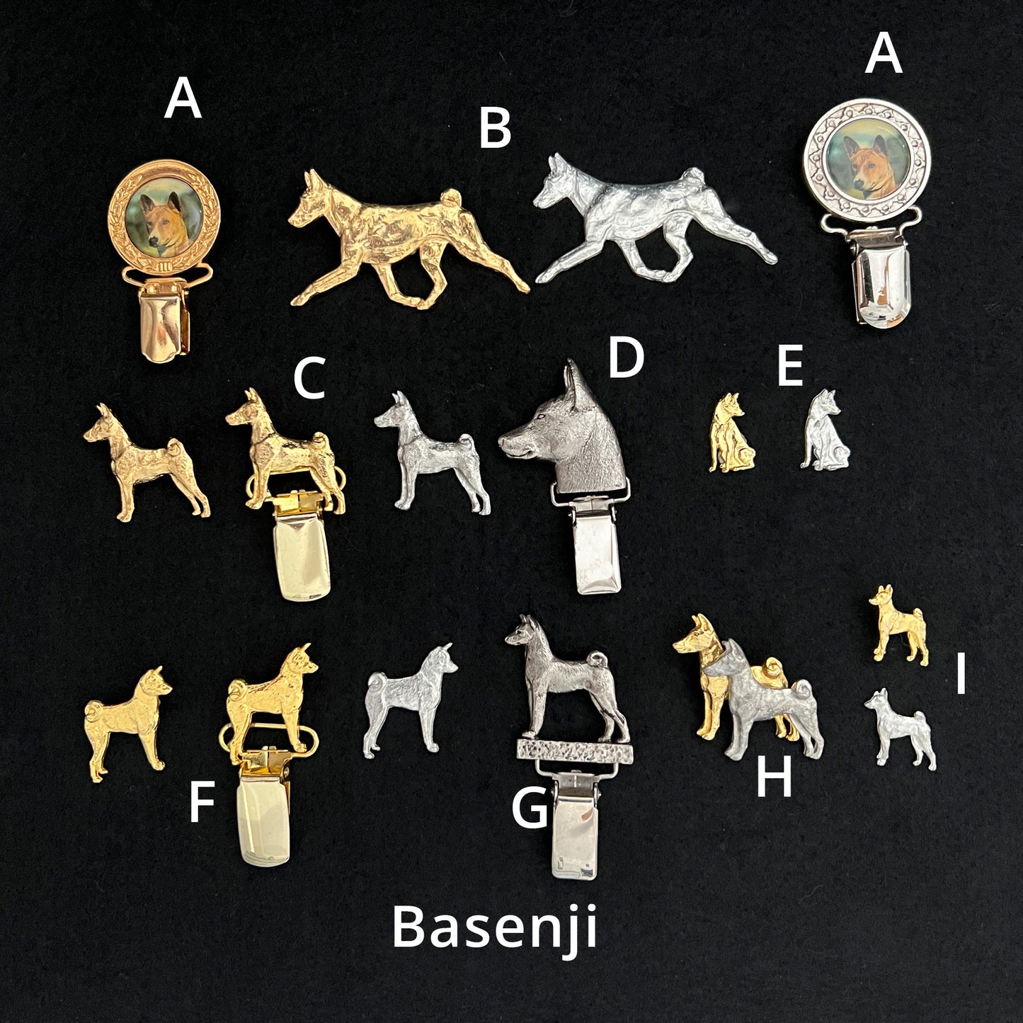 Basenji - Brooches, Showclips & Tiebars