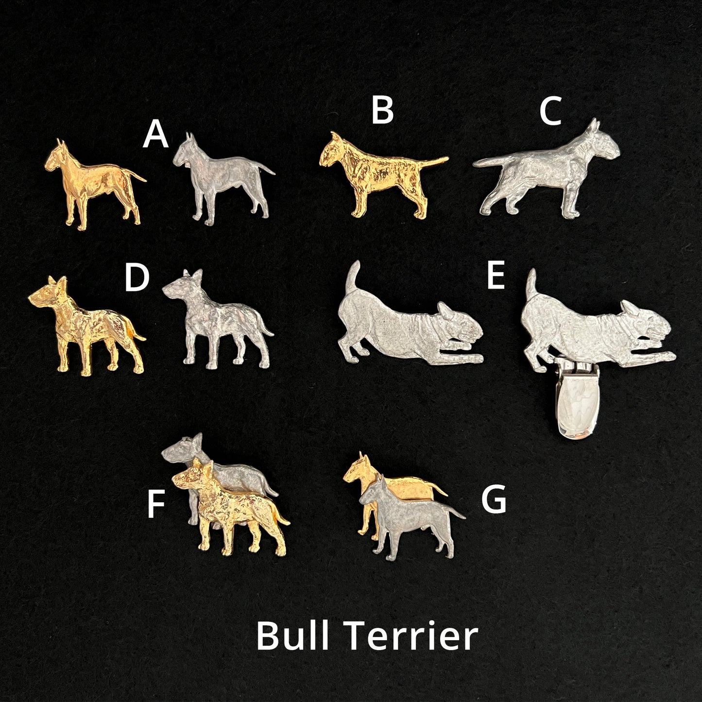Bull Terrier - Brooches, Showclips & Tiebars