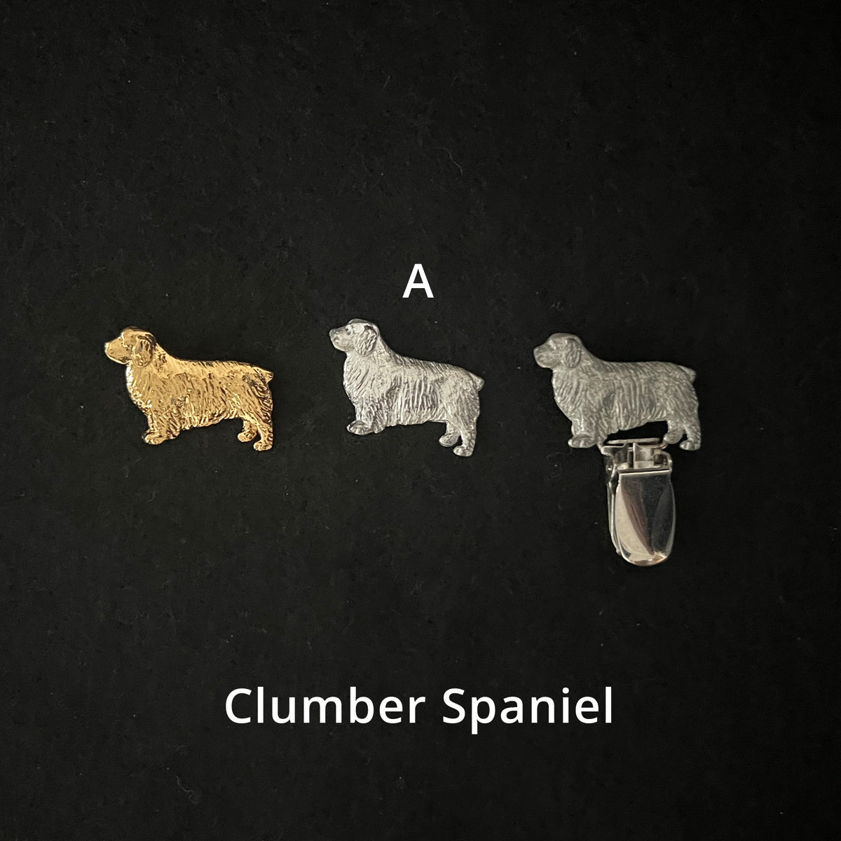Clumber Spaniel - Brooches, Showclips & Tiebars