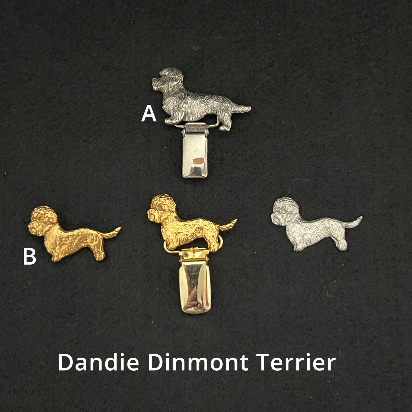 Dandie Dinmont Terrier - Brooches, Showclips & Tiebars