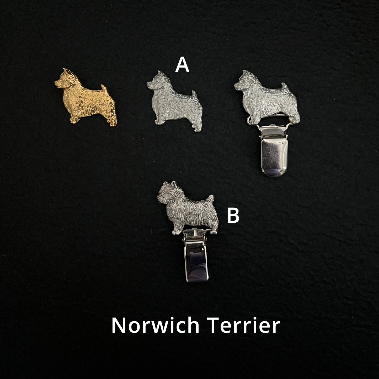 Norwich Terrier - Brooches, Showclips & Tiebars