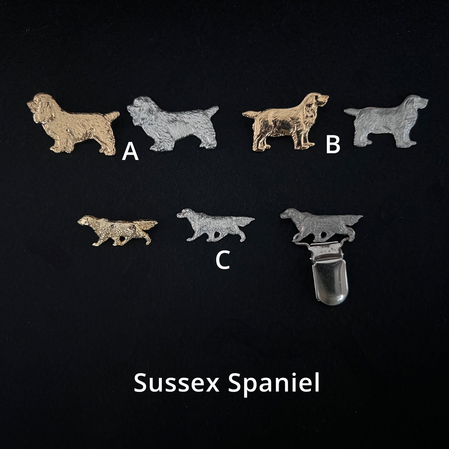 Sussex Spaniel - Brooches, Showclips & Tiebars
