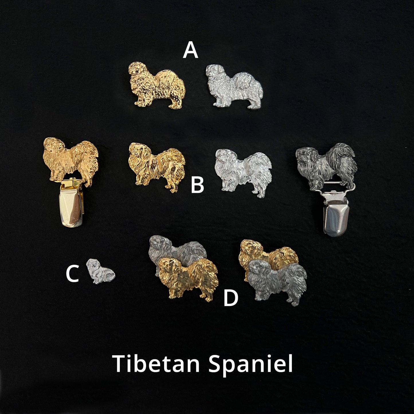 Tibetan Spaniel - Brooches, Showclips & Tiebars