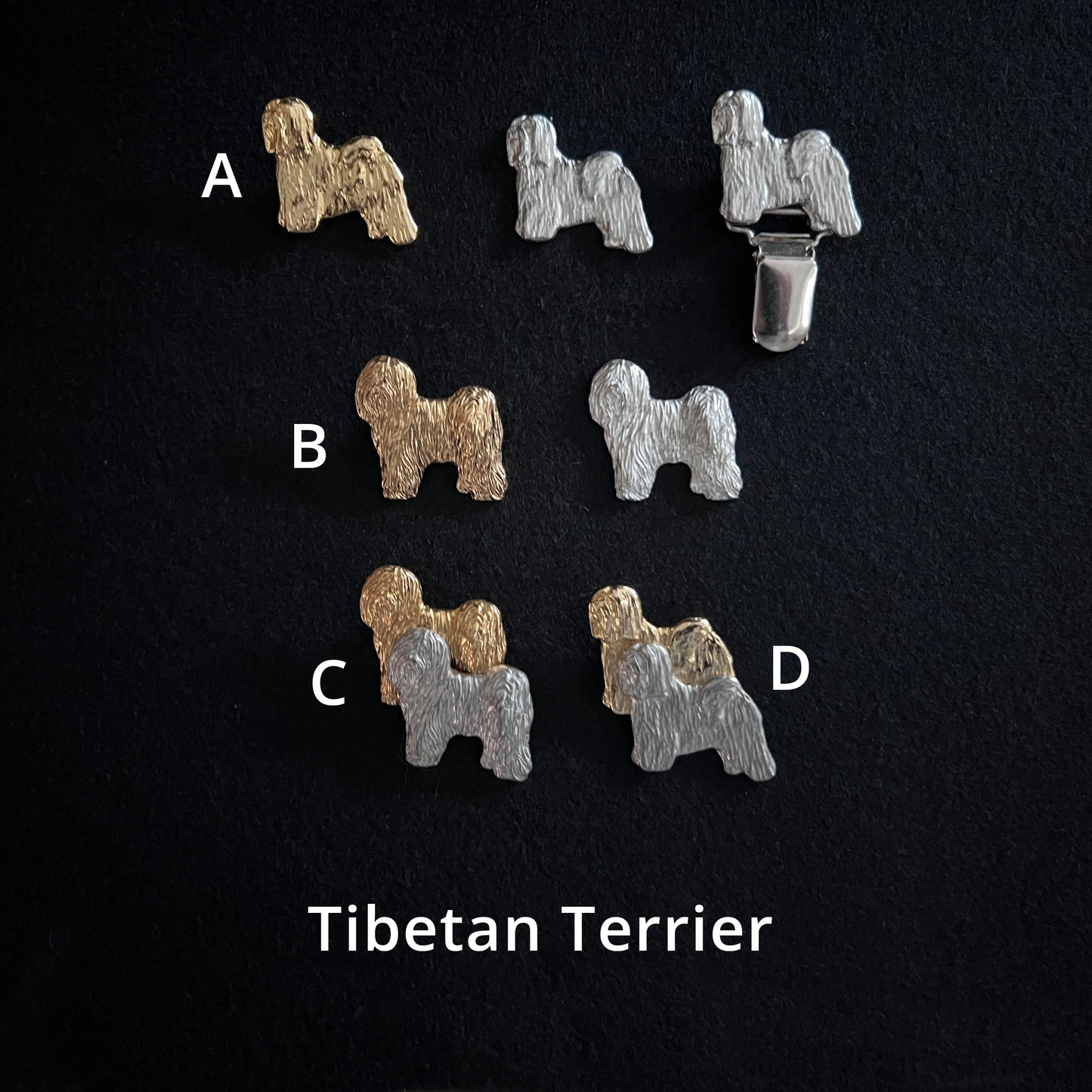 Tibetan Terrier - Brooches, Showclips & Tiebars
