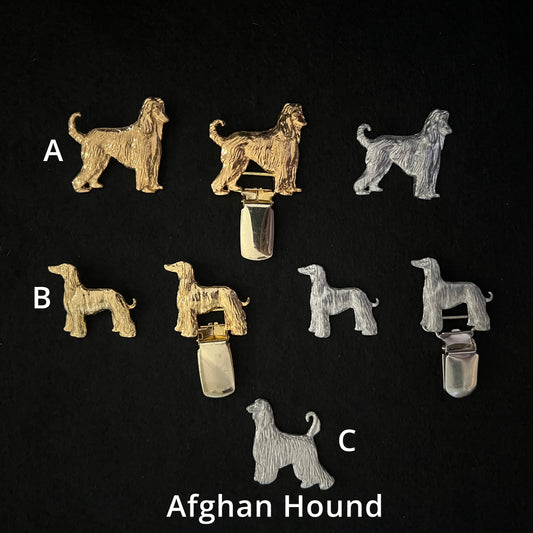 Afghan Hound - Brooches, Showclips & Tiebars