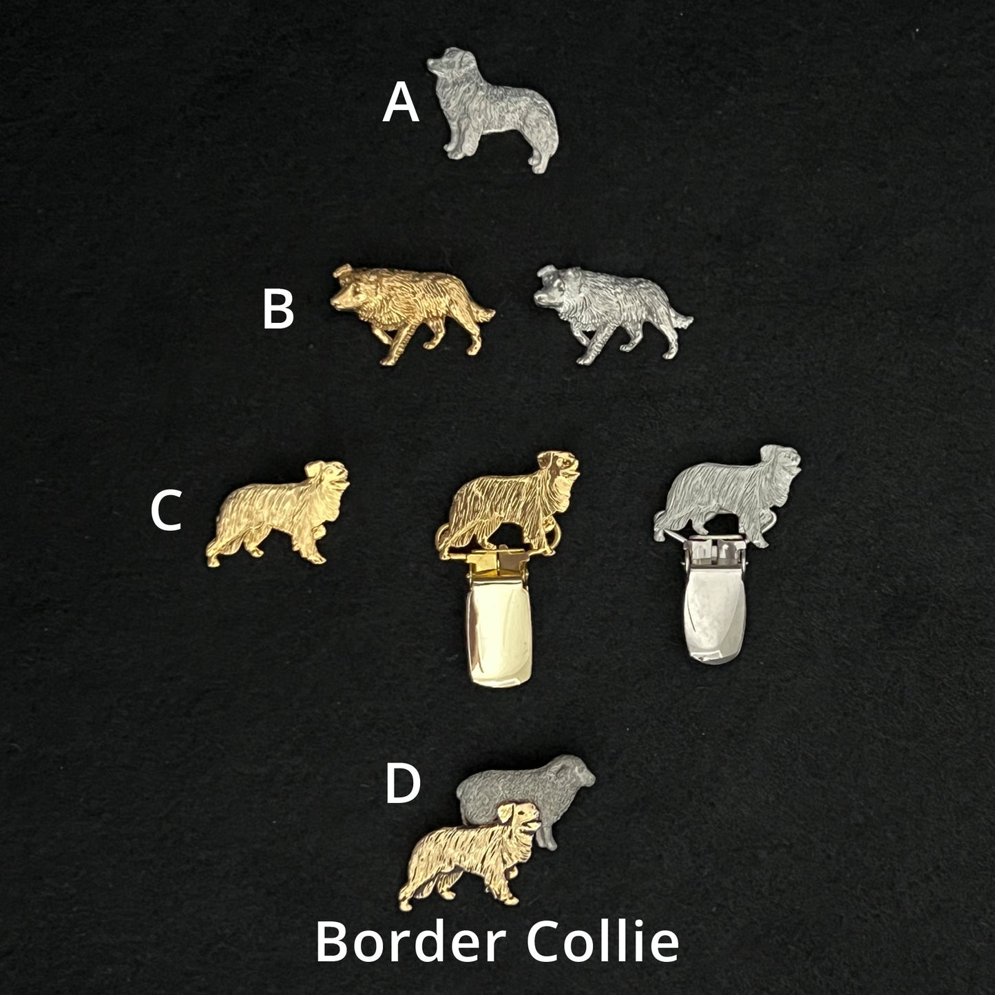 Border Collie - Brooches, Showclips & Tiebars
