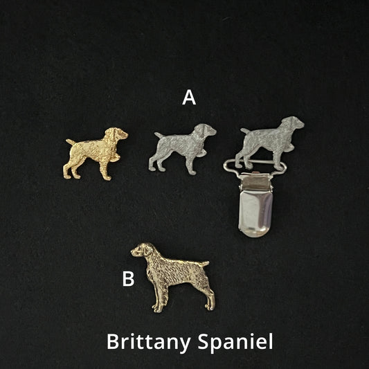 Brittany Spaniel - Brooches, Showclips & Tiebars