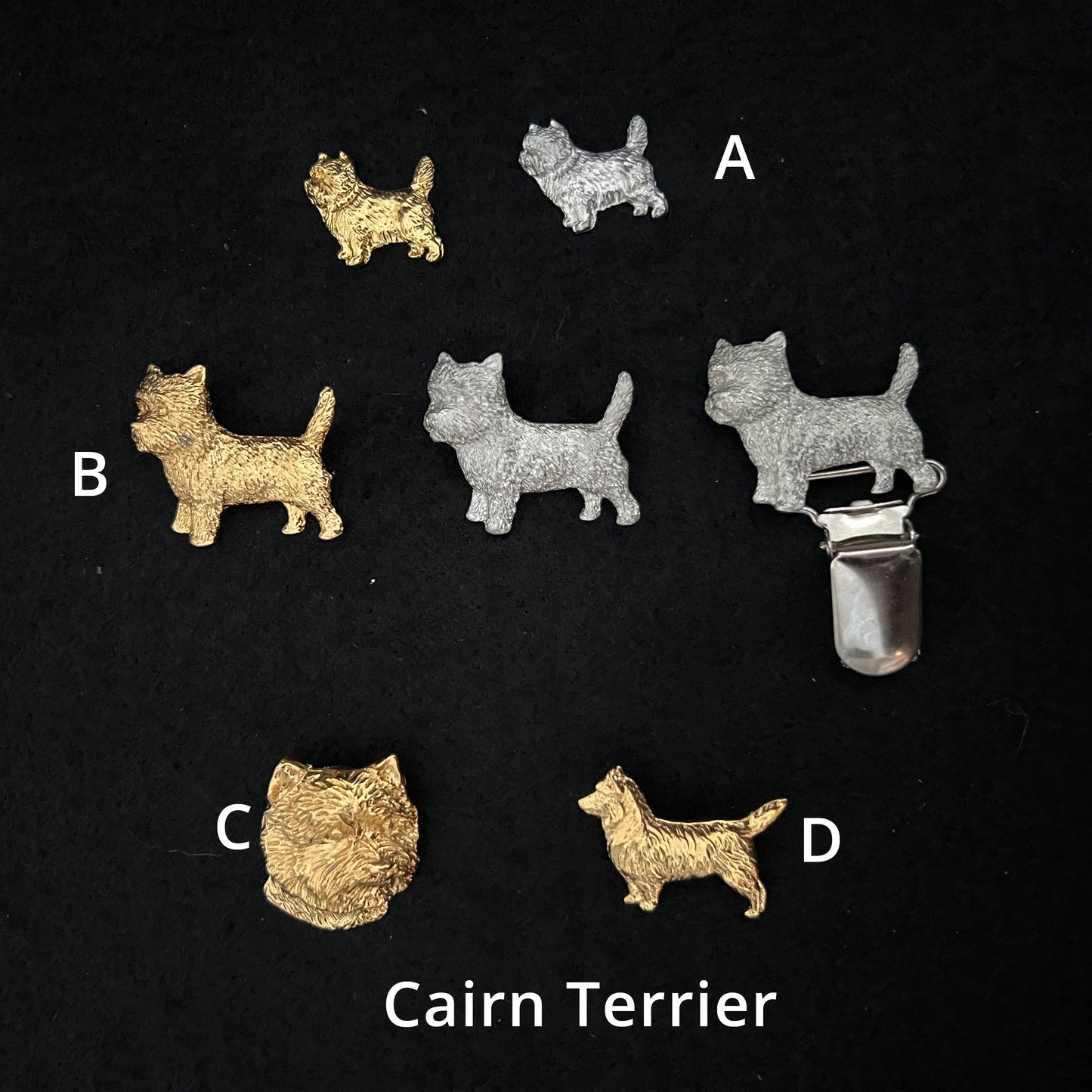Cairn Terrier - Brooches, Showclips & Tiebars