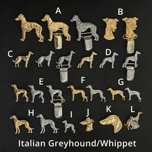 Italian Greyhound/Whippet - Brooches, Showclips & Tiebars