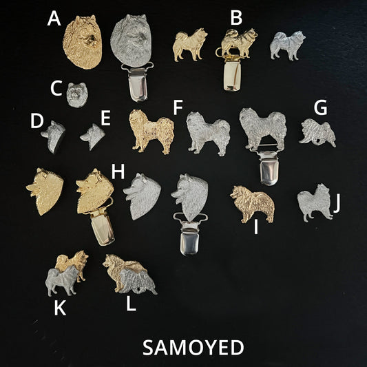 Samoyed - Brooches, Showclips & Tiebars