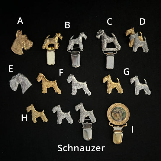 Schnauzer - Brooches, Showclips & Tiebars
