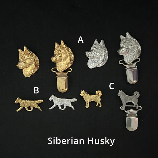 Siberian Husky - Brooches, Showclips & Tiebars