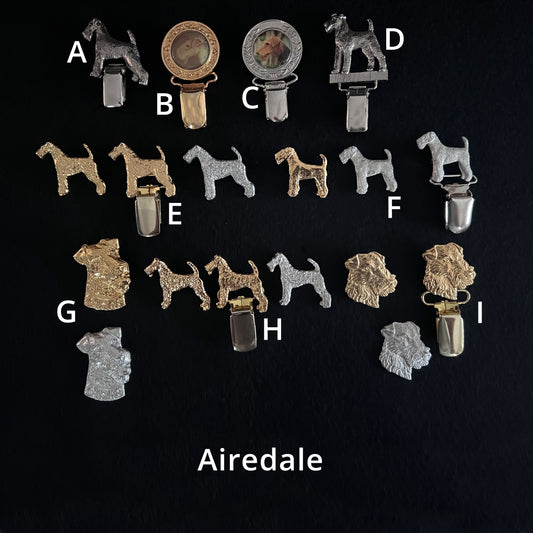 Airedale - Brooches, Showclips & Tiebars