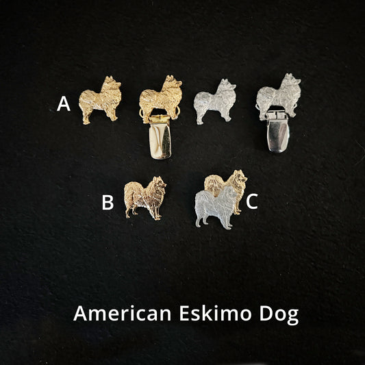 American Eskimo Dog - Brooches, Showclips & Tiebars