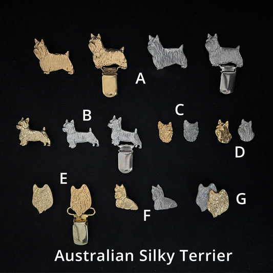 Australian Silky Terrier - Brooches, Showclips & Tiebars