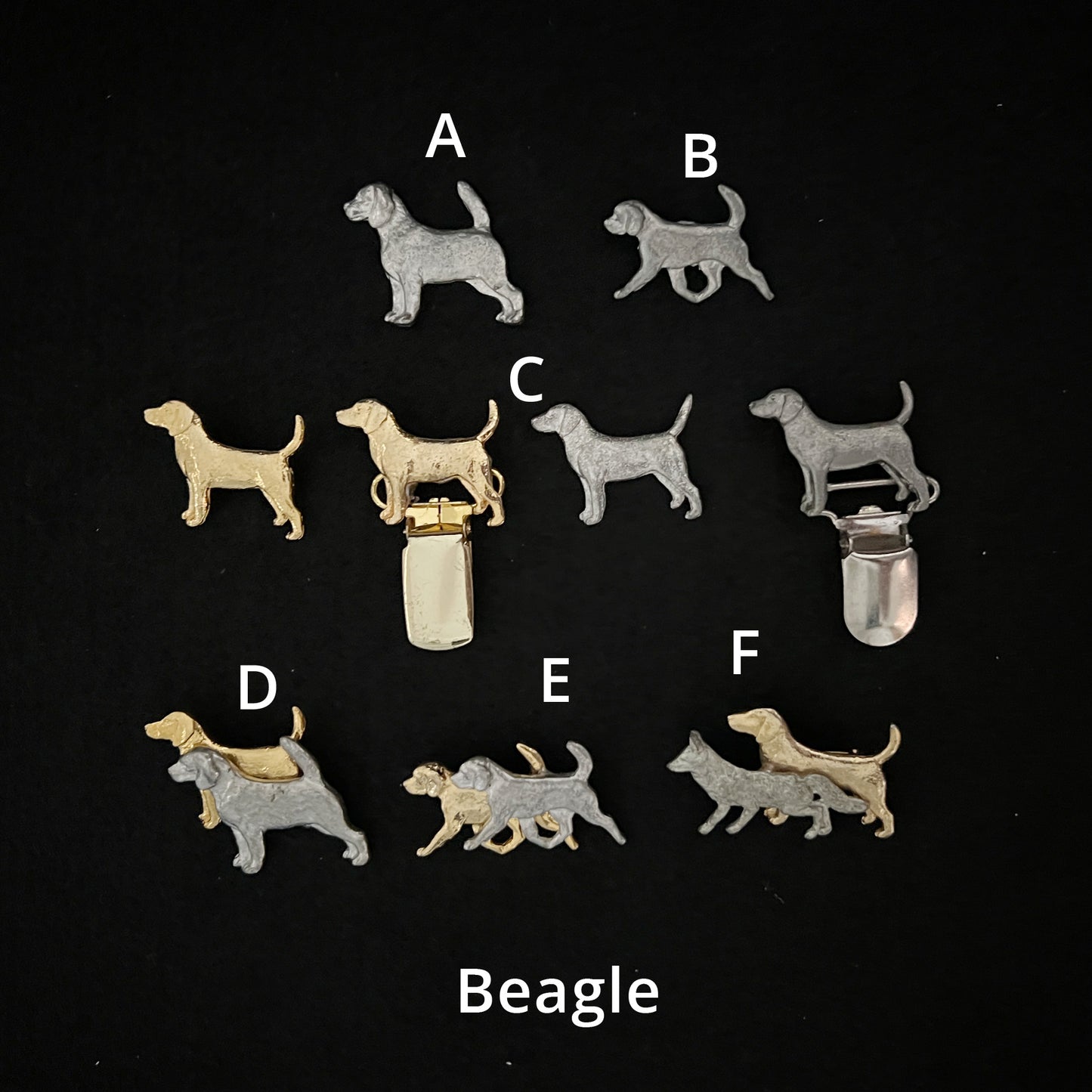Beagle - Brooches, Showclips & Tiebars