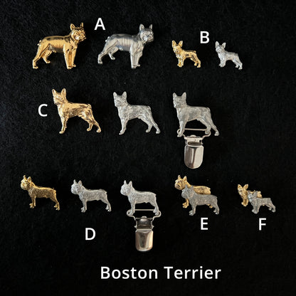 Boston Terrier - Brooches, Showclips & Tiebars