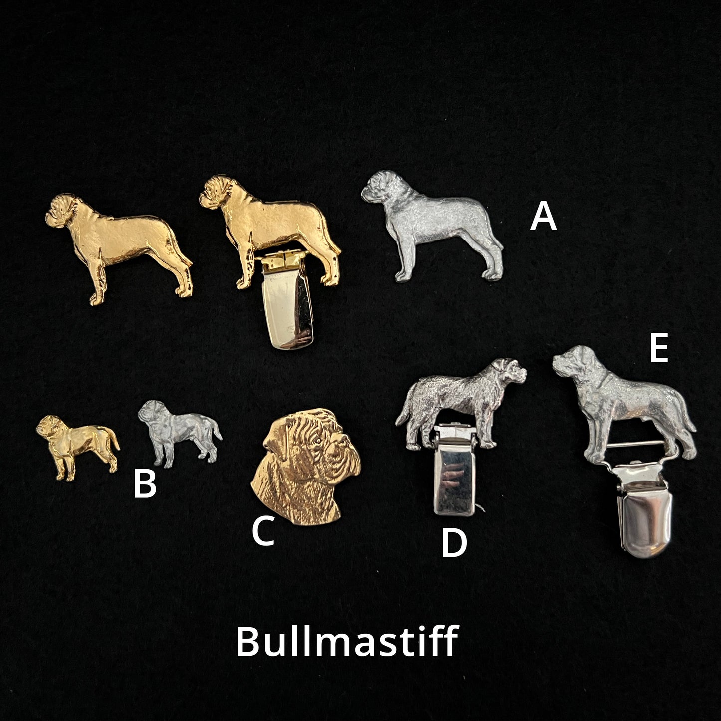 Bullmastiff - Brooches, Showclips & Tiebars
