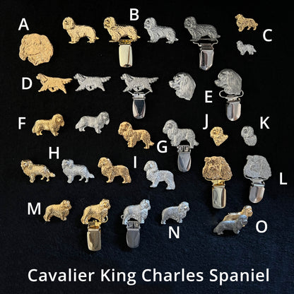 Cavalier King Charles Spaniel - Brooches, Showclips & Tiebars