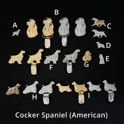 Cocker Spaniel (American) - Brooches, Showclips & Tiebars