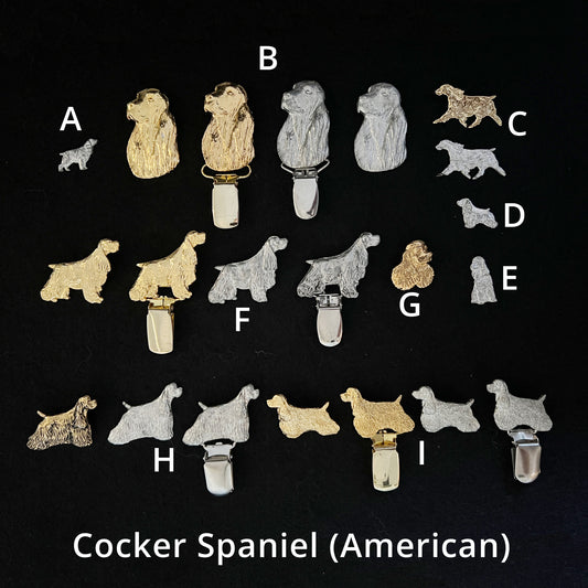 Cocker Spaniel (American) - Brooches, Showclips & Tiebars