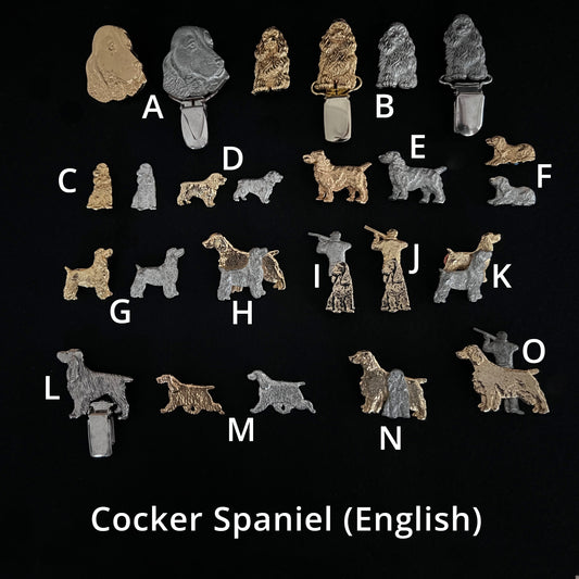 Cocker Spaniel (English) - Brooches, Showclips & Tiebars