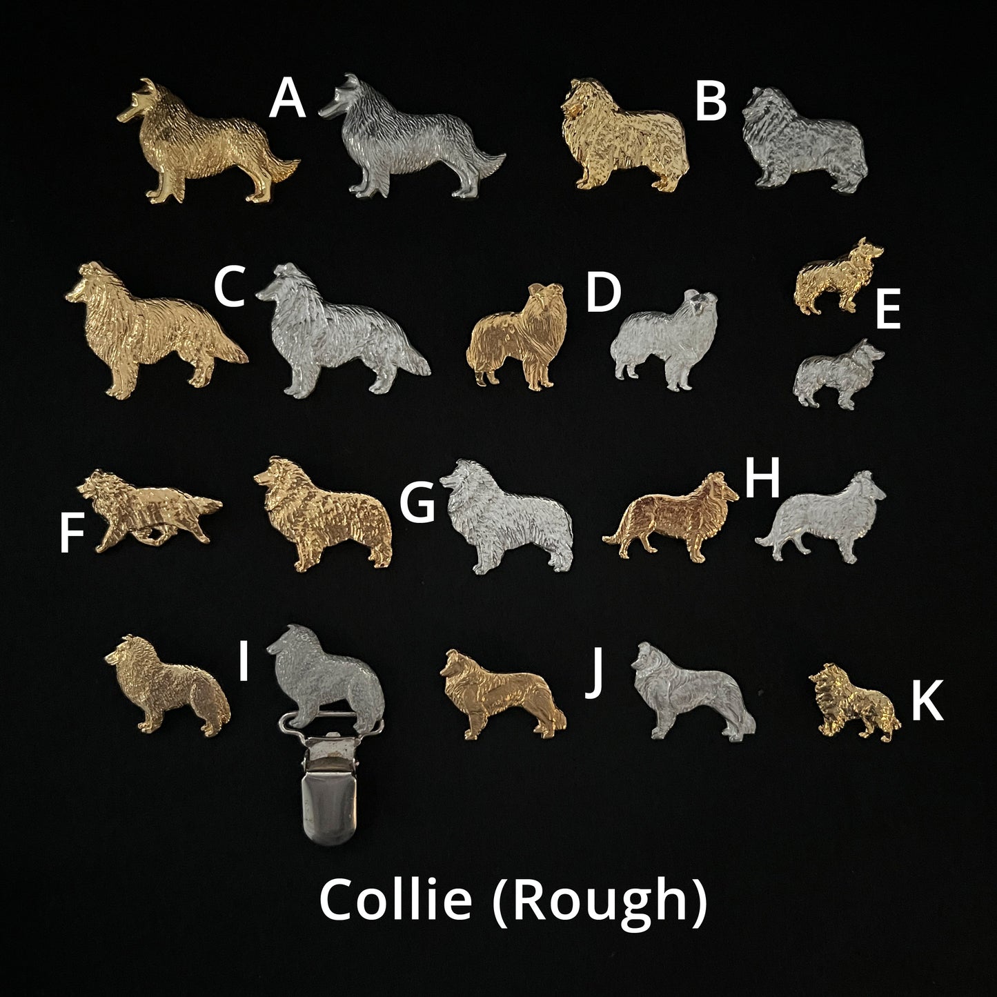 Collie (Rough) - Brooches, Showclips & Tiebars