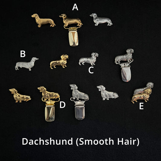 Dachshund Smooth Hair - Brooches, Showclips & Tiebars