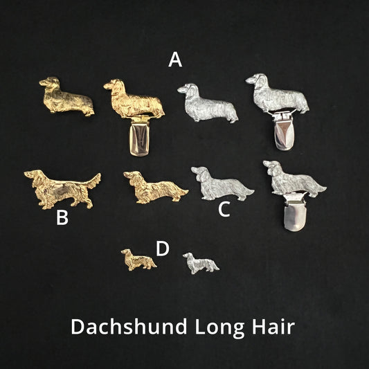 Dachshund Long Hair - Brooches, Showclips & Tiebars
