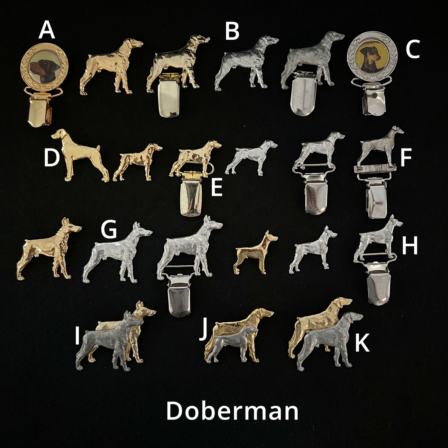 Doberman - Brooches, Showclips & Tiebars