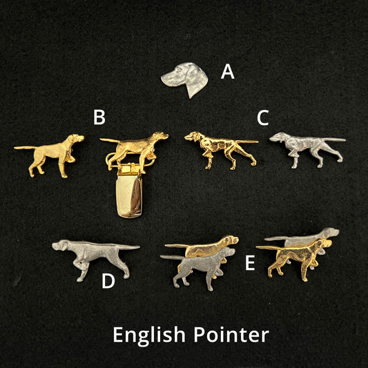 English Pointer - Brooches, Showclips & Tiebars