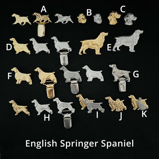 English Springer Spaniel - Brooches, Showclips & Tiebars