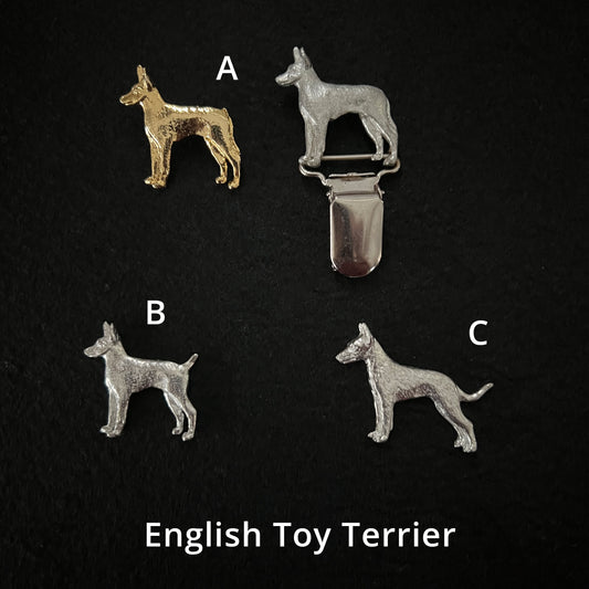 English Toy Terrier - Brooches, Showclips & Tiebars