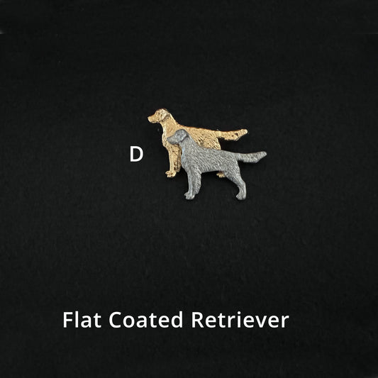 Flat Coated Retriever - Brooches, Showclips & Tiebars