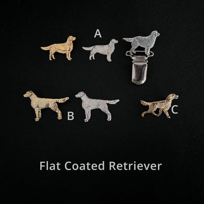 Flat Coated Retriever - Brooches, Showclips & Tiebars