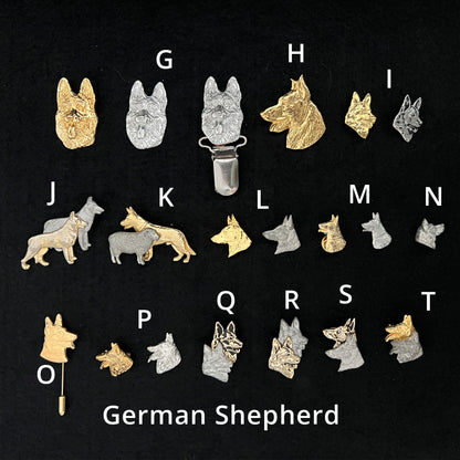 German Shepherd - Brooches, Showclips & Tiebars