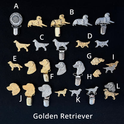 Golden Retriever - Brooches, Showclips & Tiebars