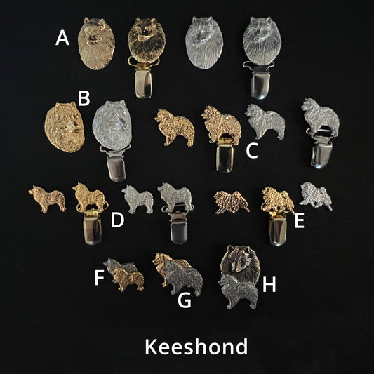 Keeshond - Brooches, Showclips & Tiebars