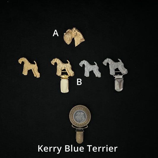 Kerry Blue Terrier - Brooches, Showclips & Tiebars