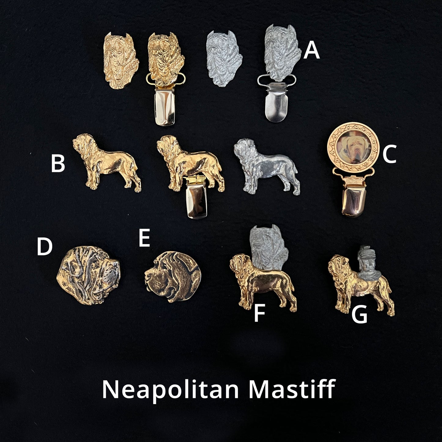 Neapolitan Mastiff - Brooches, Showclips & Tiebars