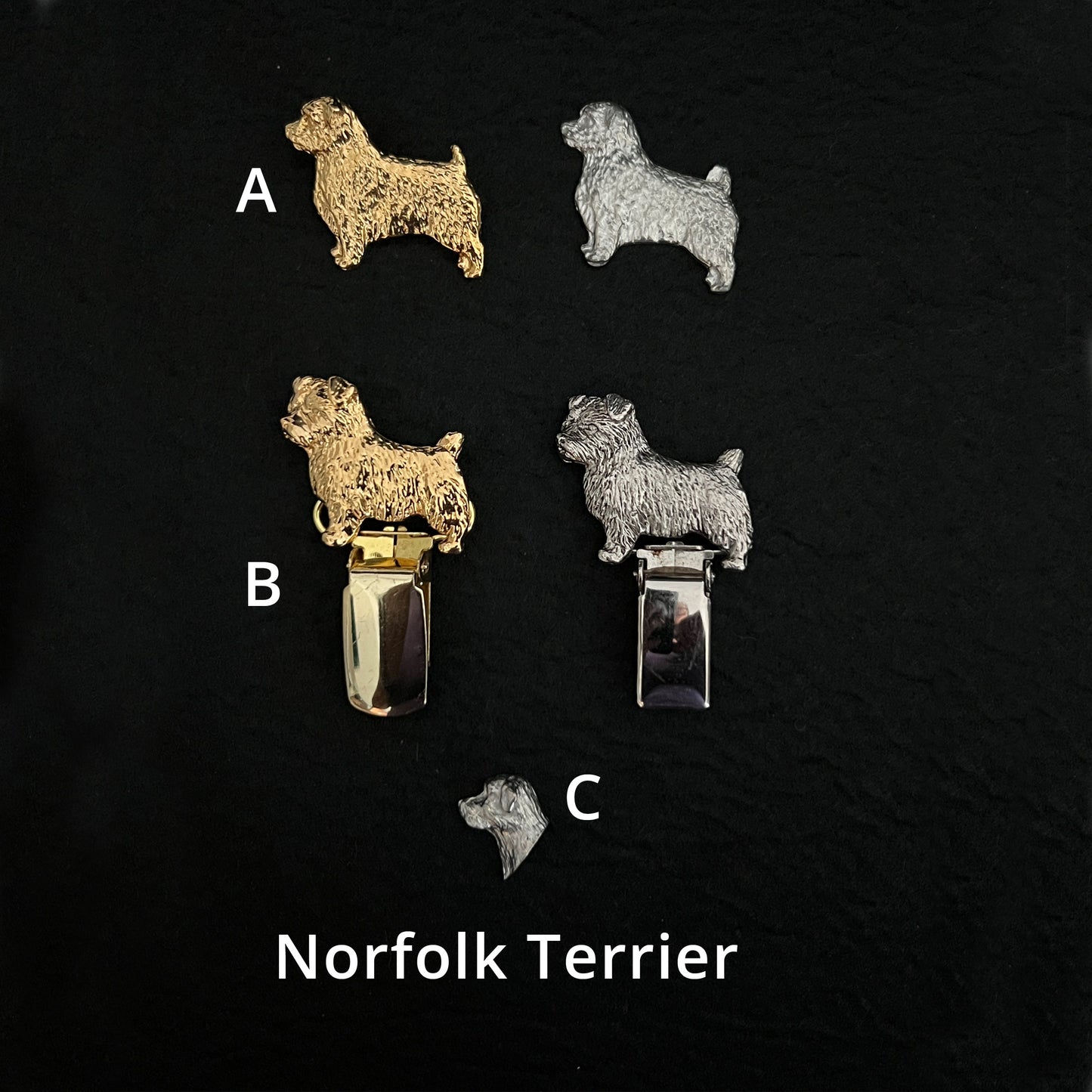 Norfolk Terrier - Brooches, Showclips & Tiebars