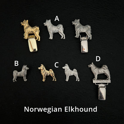 Norwegian Elkhound - Brooches, Showclips & Tiebars