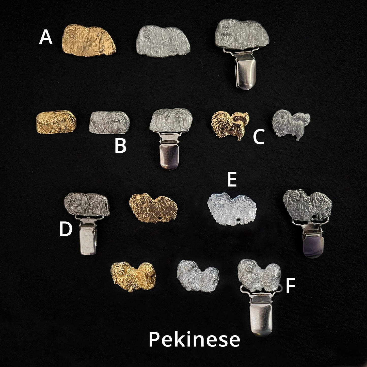 Pekinese -  Brooches, Showclips & Tiebars