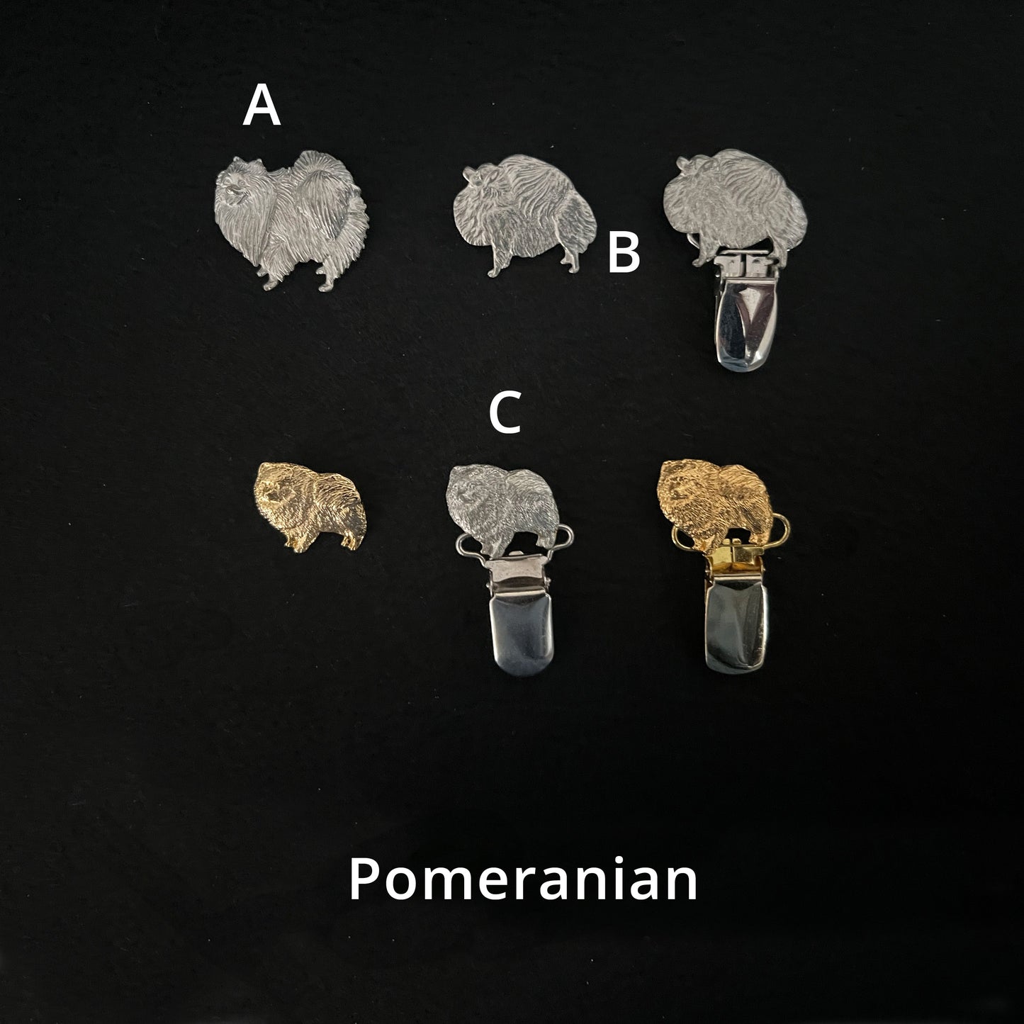 Pomeranian -  Brooches, Showclips & Tiebars