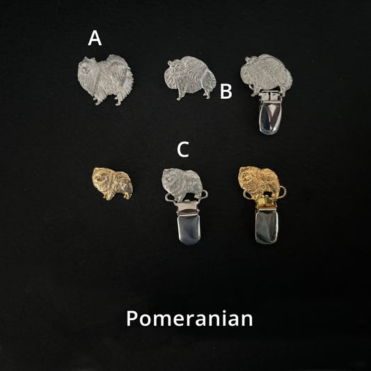 Pomeranian -  Brooches, Showclips & Tiebars