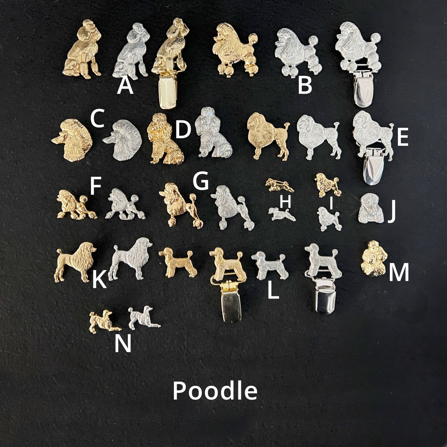Poodle -  Brooches, Showclips & Tiebars