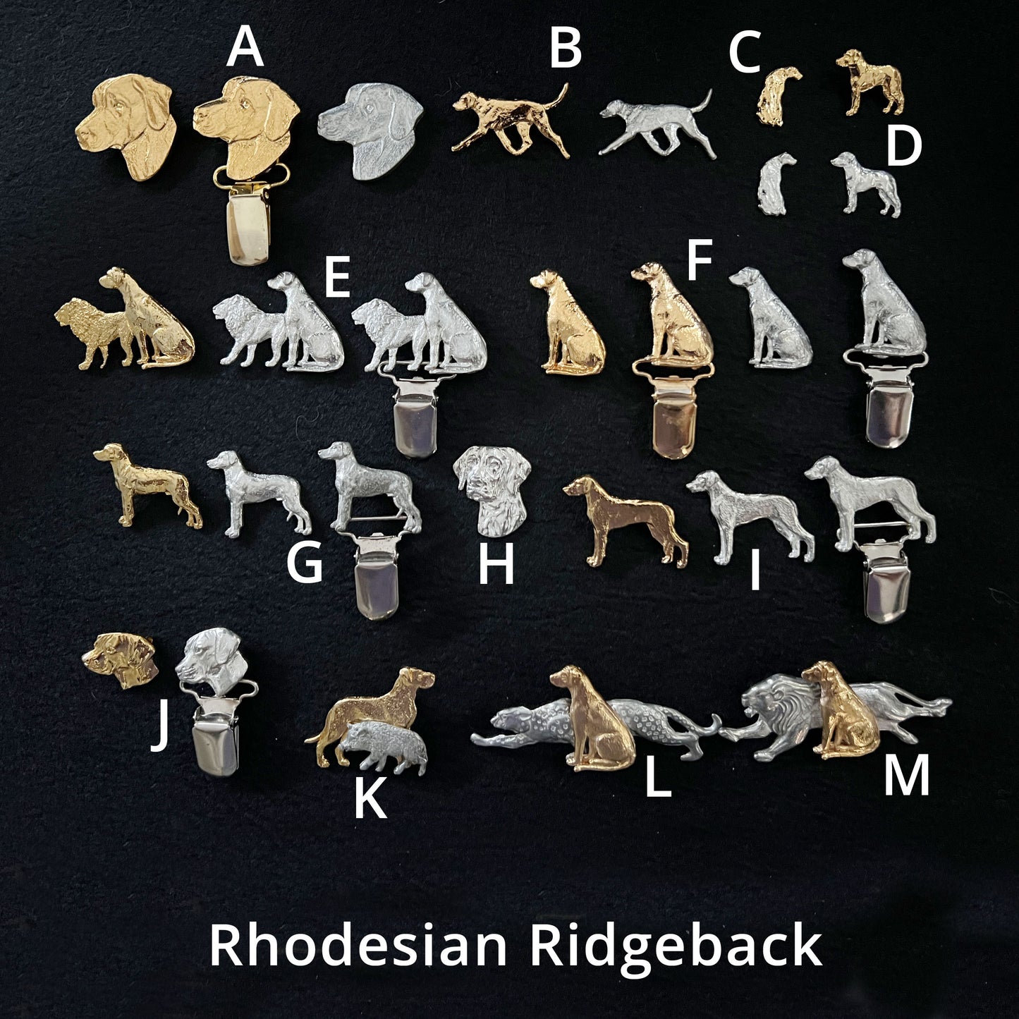 Rhodesian Ridgeback - Brooches, Showclips & Tiebars