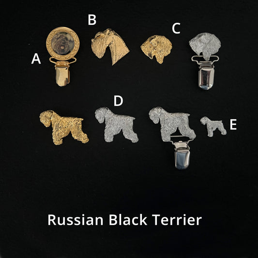 Russian Black Terrier - Brooches, Showclips & Tiebars